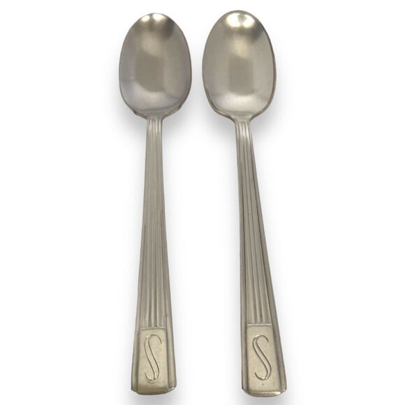 Set Of 2 Silver Plate Demitasse Spoons Hotel Statler REED BARTON / IS Vintage - Picture 3 of 7